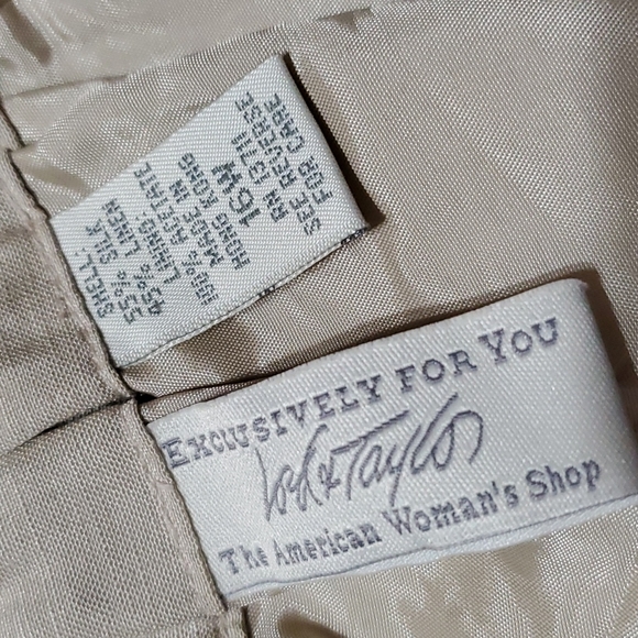 Lord & Taylor Silk Linen Blend Khaki Size 16W - Picture 13 of 16
